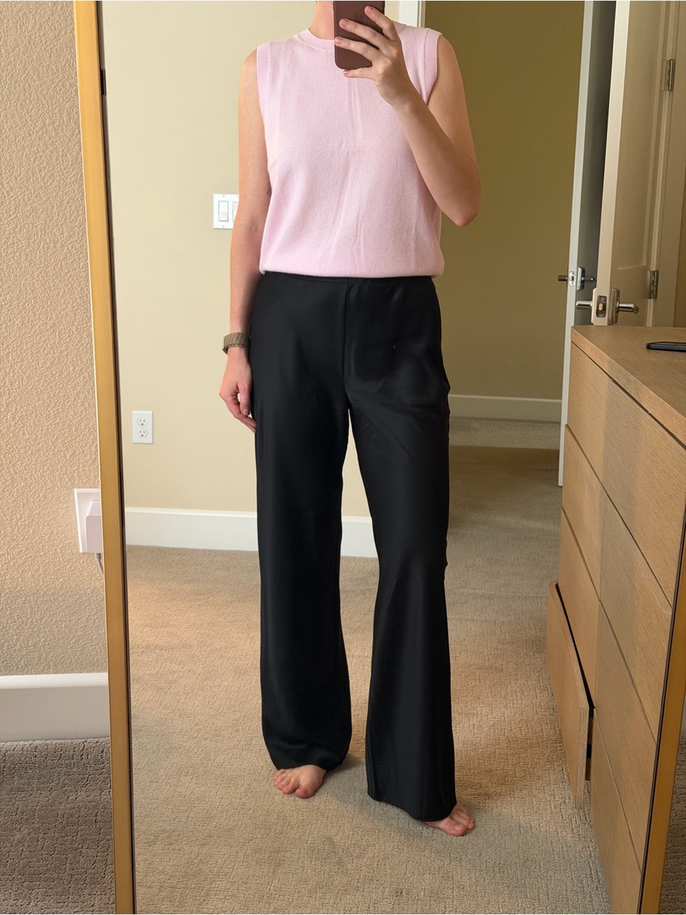 Reformation Black Wide-Leg Trousers
